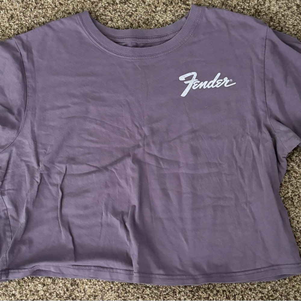 Fender Cropped  Lavender Tee